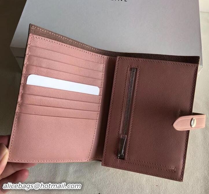 Reasonable Price Celine Bicolour Medium Strap Multifunction Wallet 608012 Camel/Pink