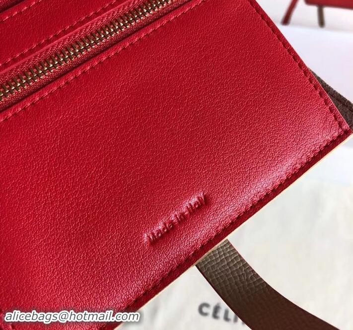 Discount Celine Bicolour Medium Strap Multifunction Wallet 608012 Camel/Red