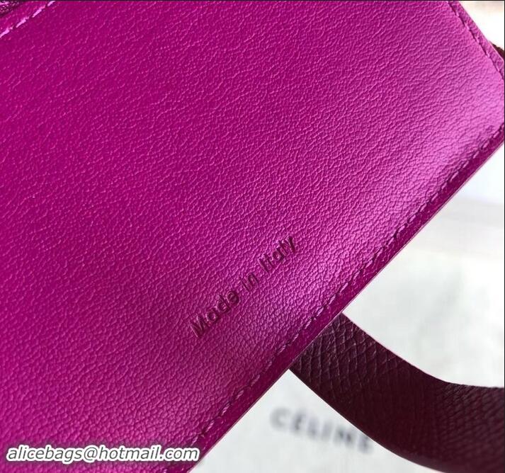 Promotional Celine Bicolour Medium Strap Multifunction Wallet 608012 Burgundy/Fuchsia