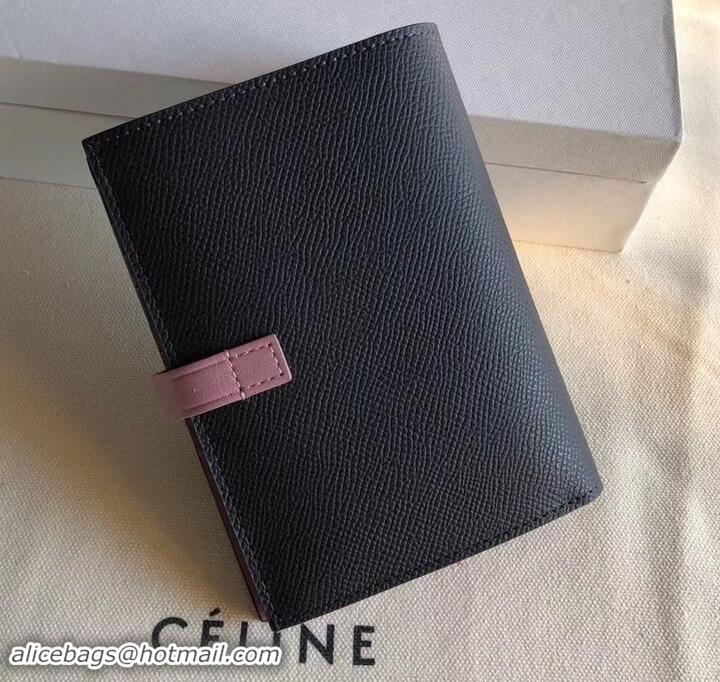 Super Quality Celine Bicolour Medium Strap Multifunction Wallet 608012 Black/Yellow