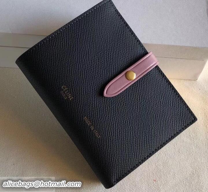 Super Quality Celine Bicolour Medium Strap Multifunction Wallet 608012 Black/Yellow