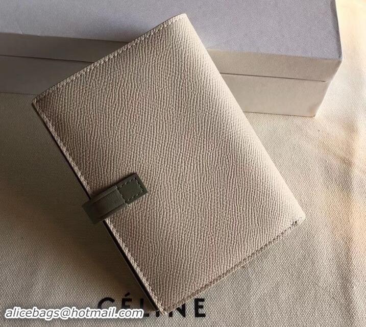 Shop Celine Bicolour Medium Strap Multifunction Wallet 608012 Creamy/Army Green