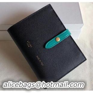 Best Price Celine Bicolour Medium Strap Multifunction Wallet 608012 Black/Green