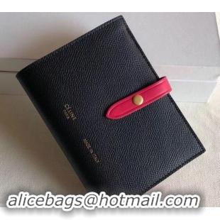 Fashion Luxury Celine Bicolour Medium Strap Multifunction Wallet 608012 Black/Red