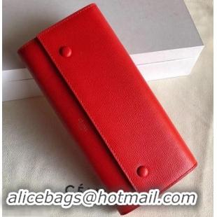 Top Sale Celine Epi Large Flap Multifunction Wallet 600911 Light Red