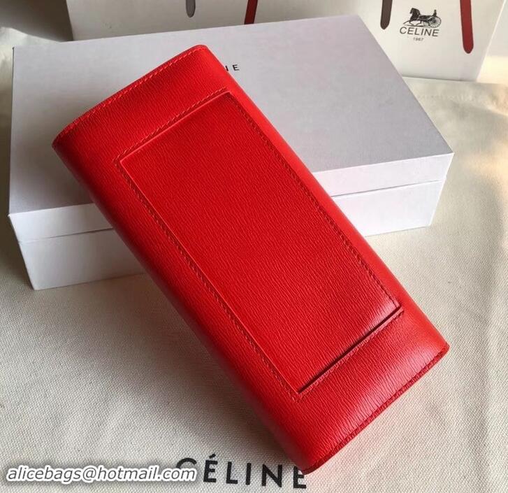 Top Sale Celine Epi Large Flap Multifunction Wallet 600911 Light Red