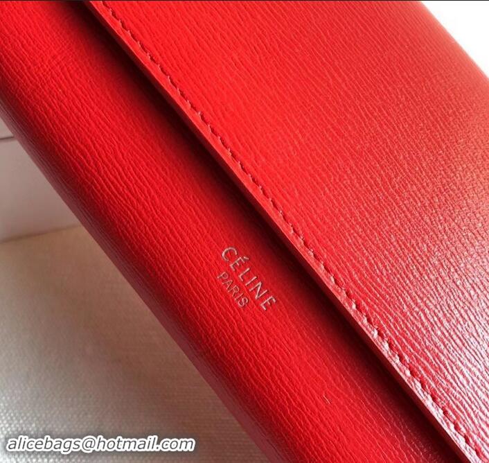 Top Sale Celine Epi Large Flap Multifunction Wallet 600911 Light Red