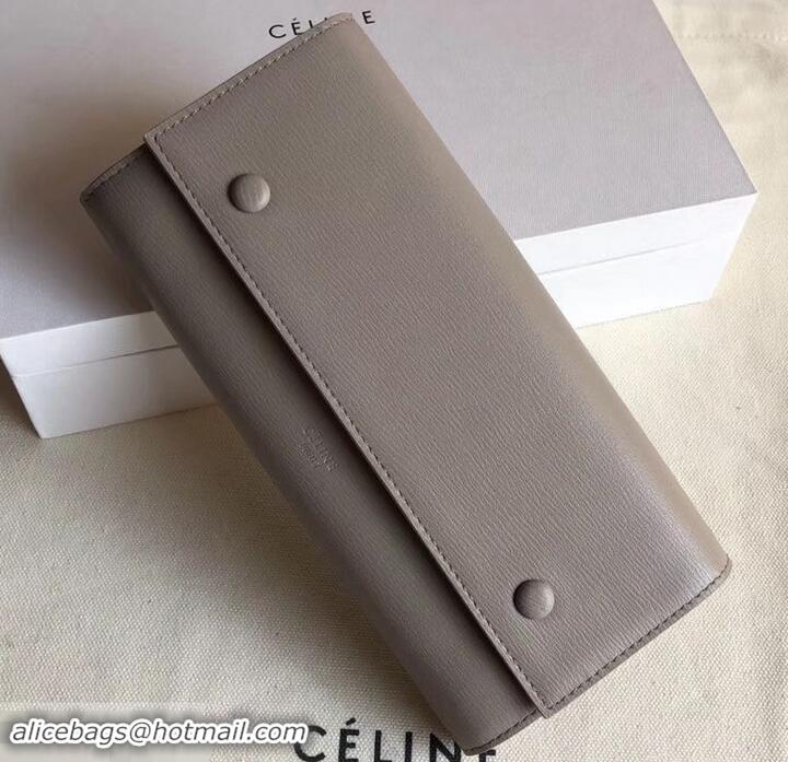 Well Crafted Celine Epi Large Flap Multifunction Wallet 600911 Light Gray