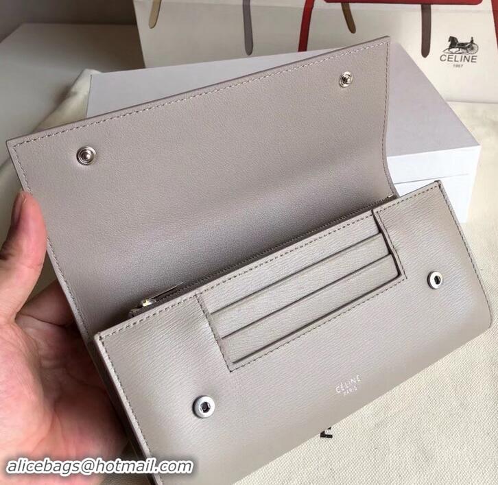 Well Crafted Celine Epi Large Flap Multifunction Wallet 600911 Light Gray