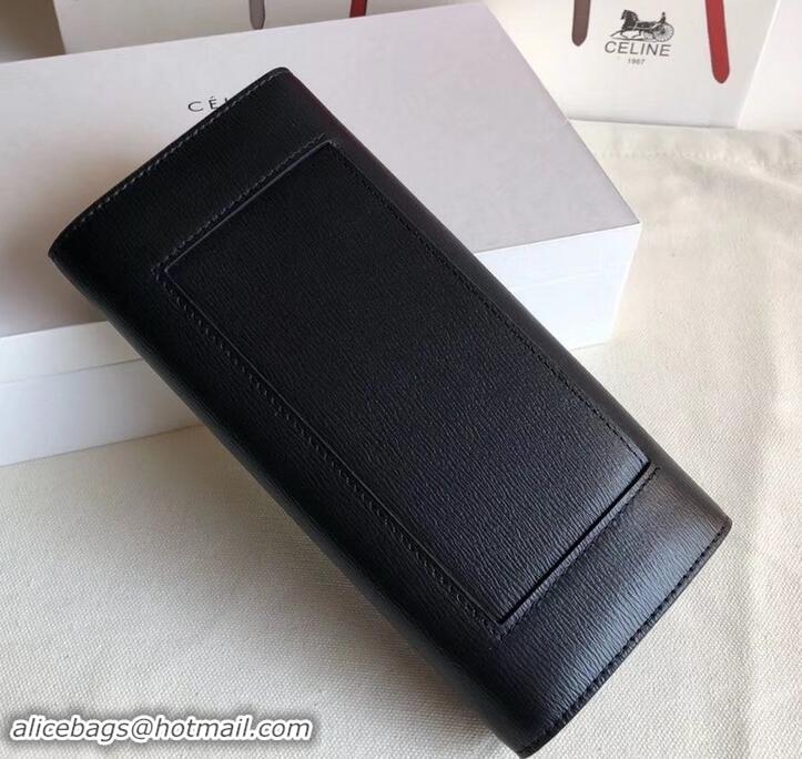 Top Quality Celine Epi Large Flap Multifunction Wallet 600911 Black