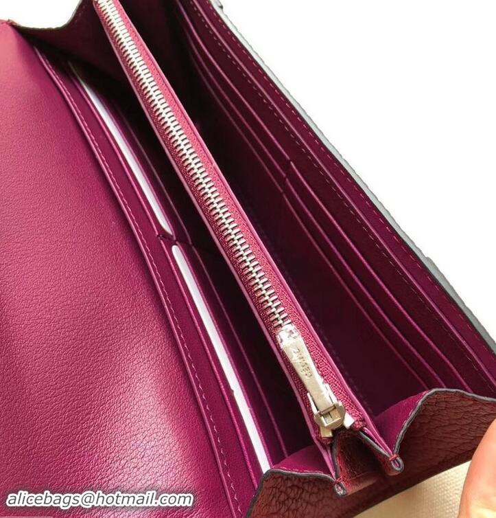 Good Product Celine Grained Leather Large Flap Multifunction Wallet 600912 Burgundy