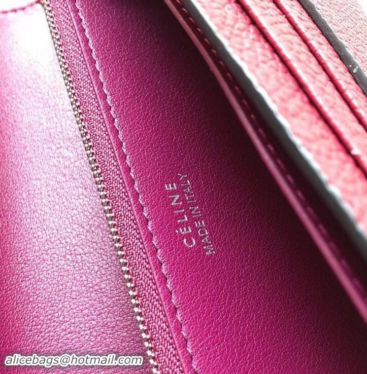 Good Product Celine Grained Leather Large Flap Multifunction Wallet 600912 Burgundy