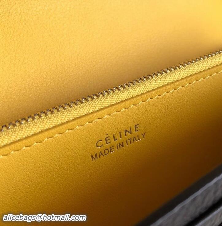 Best Price Celine Grained Leather Large Flap Multifunction Wallet 600912 Black