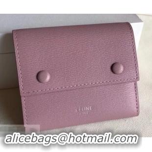 New Fashion Celine Epi Small Flap Folded Multifunction Wallet 600913 Light Pink