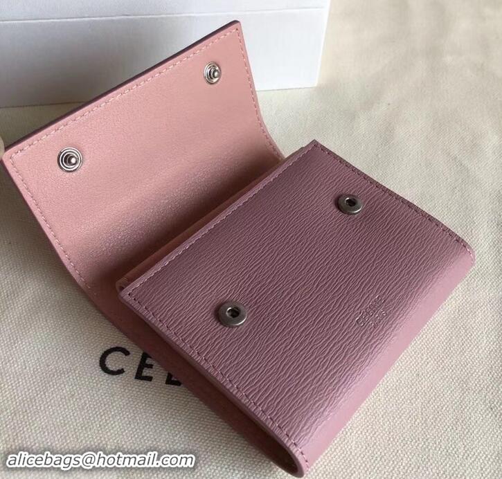 New Fashion Celine Epi Small Flap Folded Multifunction Wallet 600913 Light Pink