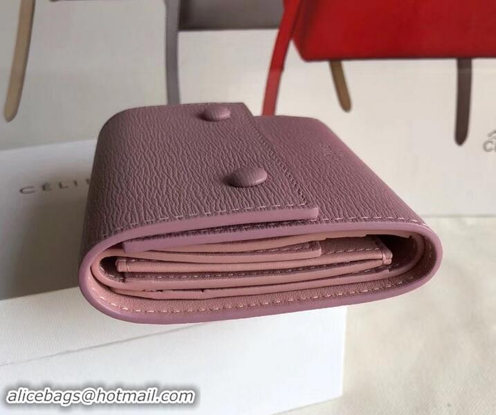 New Fashion Celine Epi Small Flap Folded Multifunction Wallet 600913 Light Pink