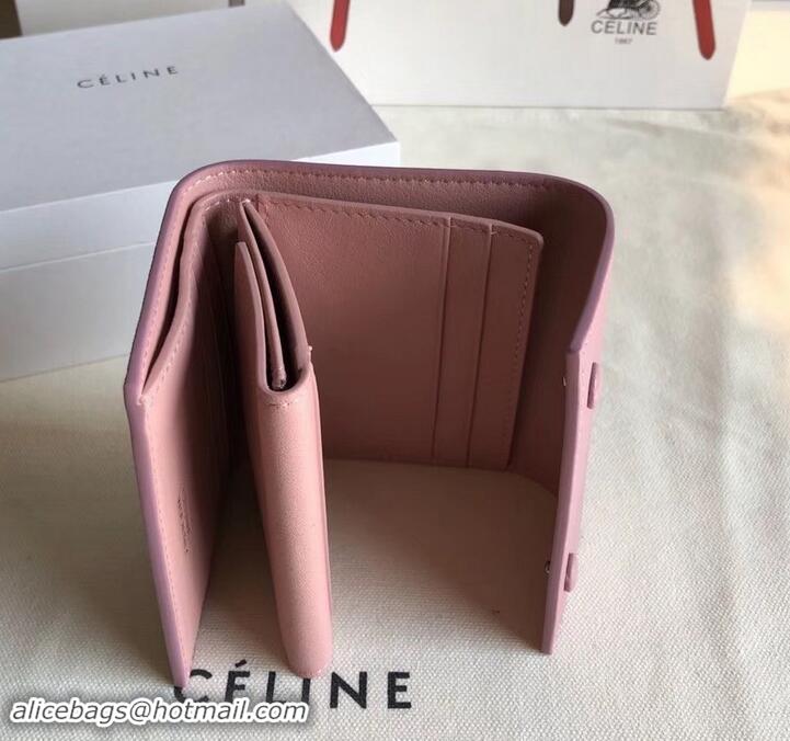 New Fashion Celine Epi Small Flap Folded Multifunction Wallet 600913 Light Pink