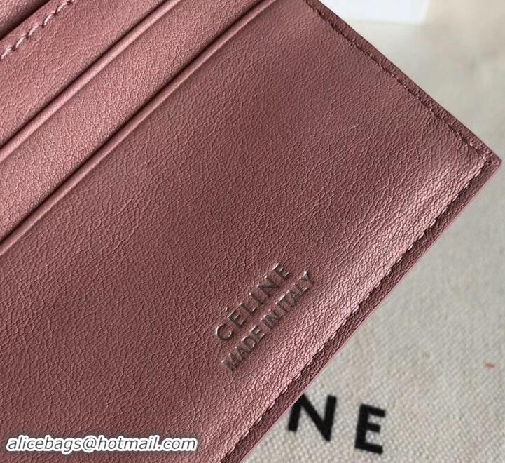 New Fashion Celine Epi Small Flap Folded Multifunction Wallet 600913 Light Pink