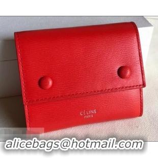 Top Quality Celine Epi Small Flap Folded Multifunction Wallet 600913 Red