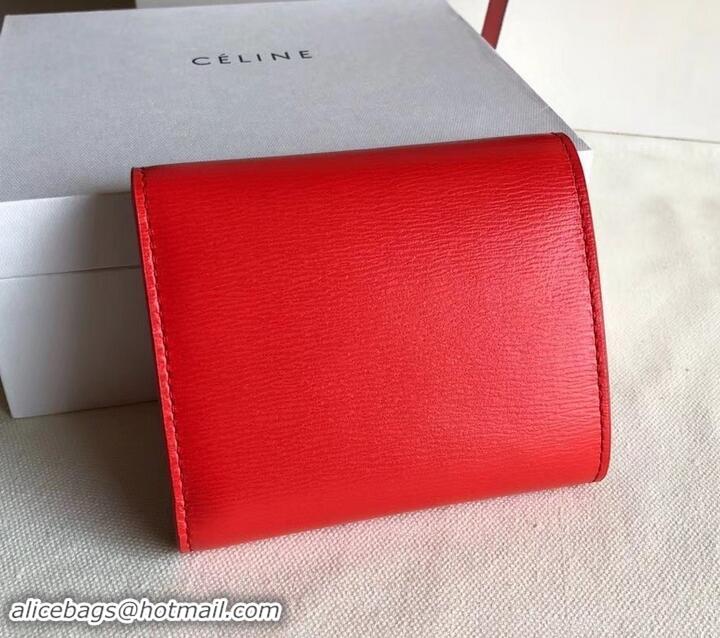 Top Quality Celine Epi Small Flap Folded Multifunction Wallet 600913 Red