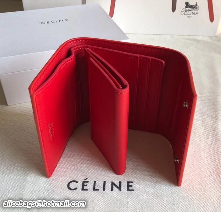 Top Quality Celine Epi Small Flap Folded Multifunction Wallet 600913 Red