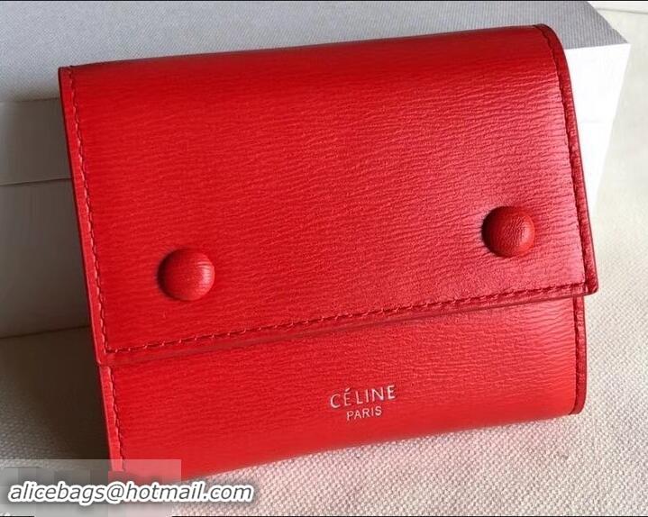 Top Quality Celine Epi Small Flap Folded Multifunction Wallet 600913 Red