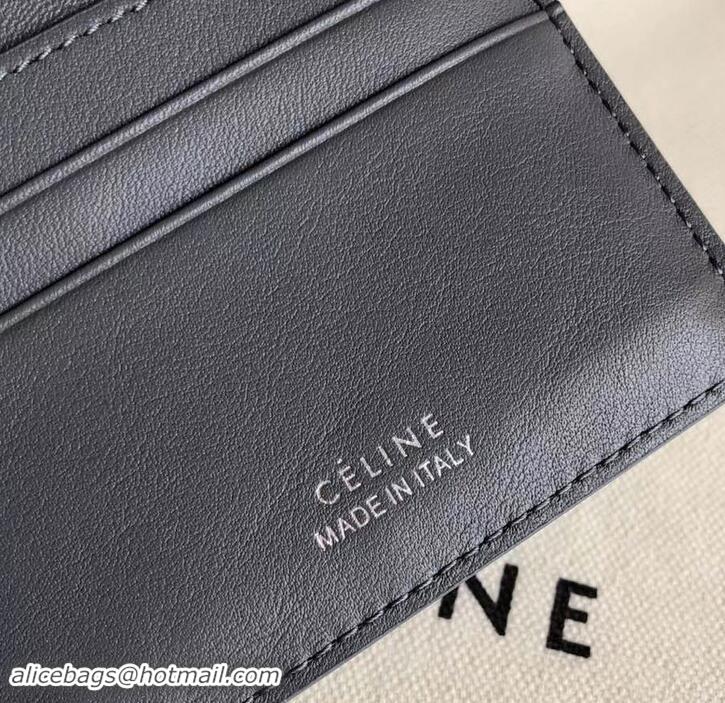 Discount Design Celine Epi Small Flap Folded Multifunction Wallet 600913 Gray