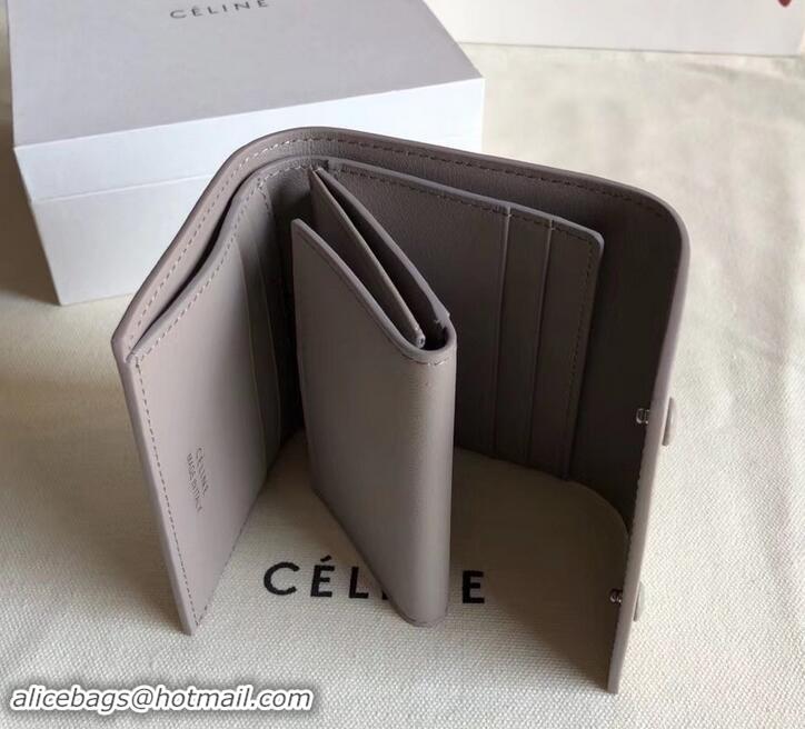 Good Product Celine Epi Small Flap Folded Multifunction Wallet 600913 Light Gray