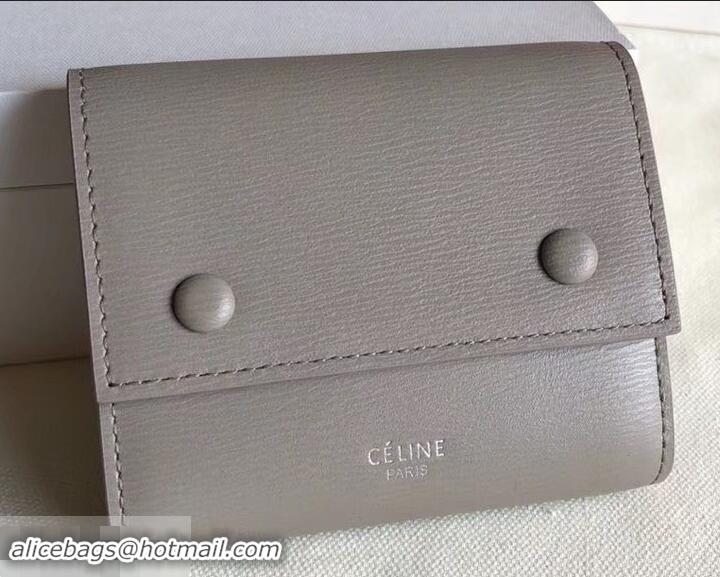 Good Product Celine Epi Small Flap Folded Multifunction Wallet 600913 Light Gray