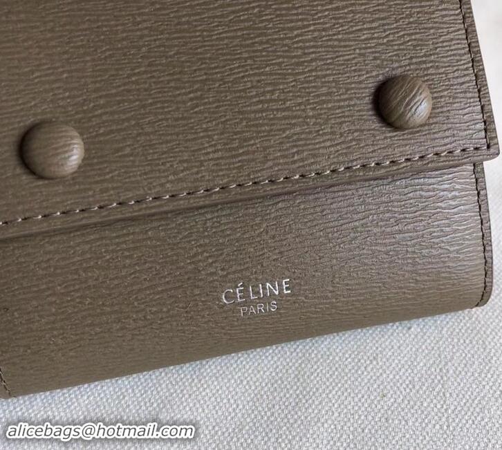 Perfect Celine Epi Small Flap Folded Multifunction Wallet 600913 Coffee