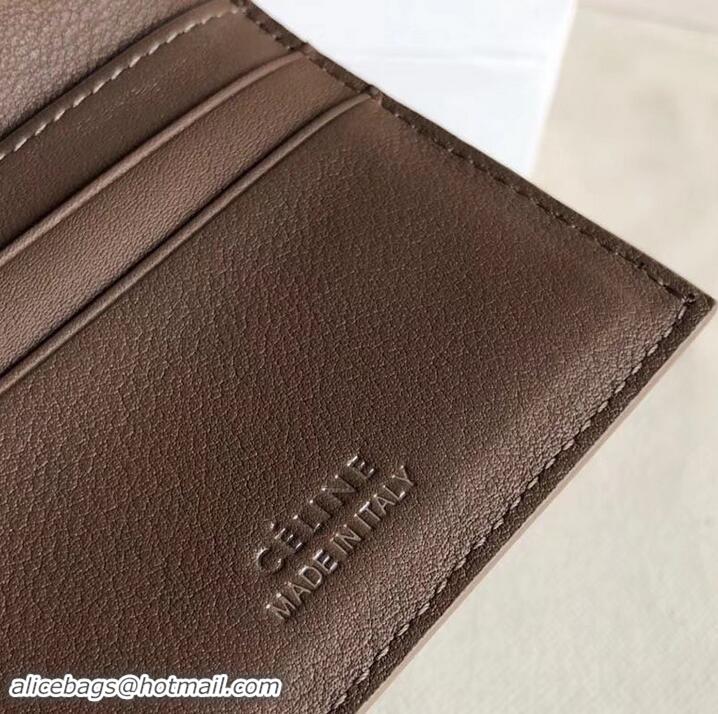 Perfect Celine Epi Small Flap Folded Multifunction Wallet 600913 Coffee