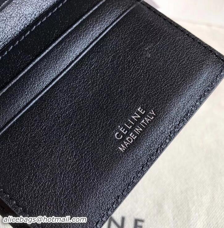 Perfect Celine Epi Small Flap Folded Multifunction Wallet 600913 Black