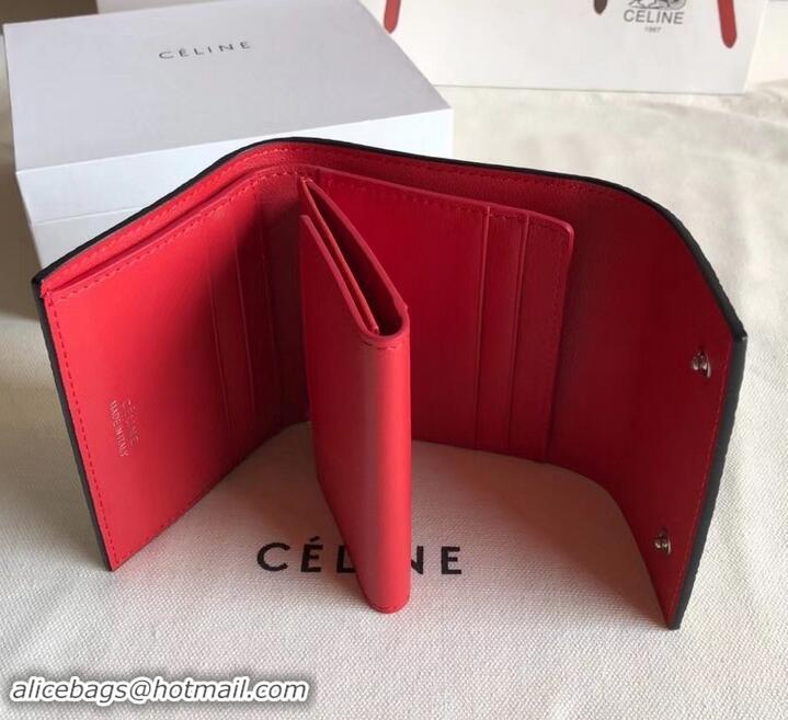 Most Popular Celine Grained Leather Small Flap Folded Multifunction Wallet 600914 Camel