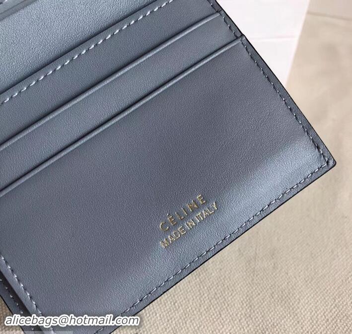 Best Price Celine Grained Leather Small Flap Folded Multifunction Wallet 600914 Black/Gray