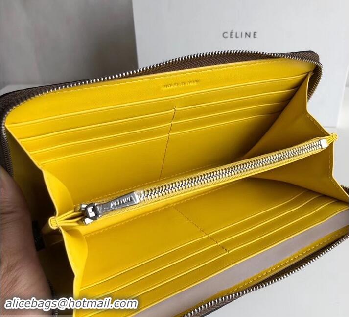 Promotion Shop Celine Large Multifunction Zip Around Wallet 600916 Camel/Yellow