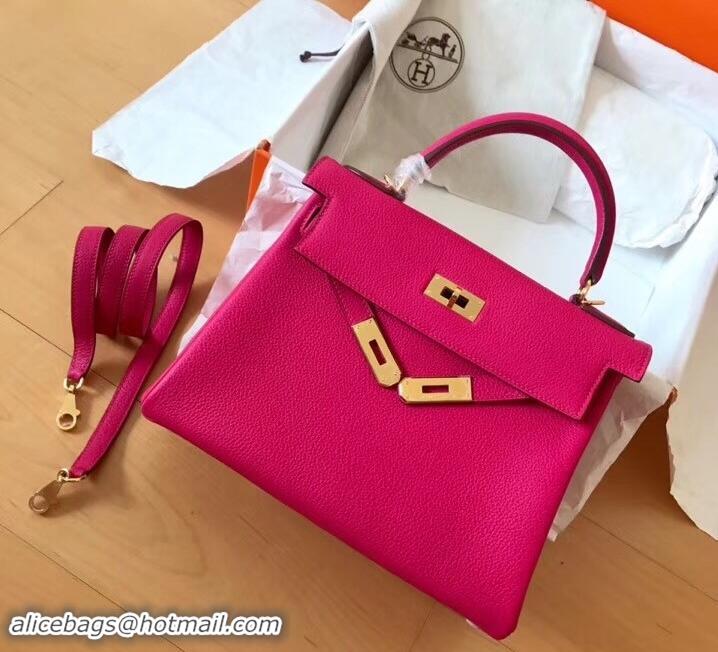 Luxury Hermes Kelly 28cm Bag In Original togo Leather With Gold/Sliver Hardware 600920 Peach Red 