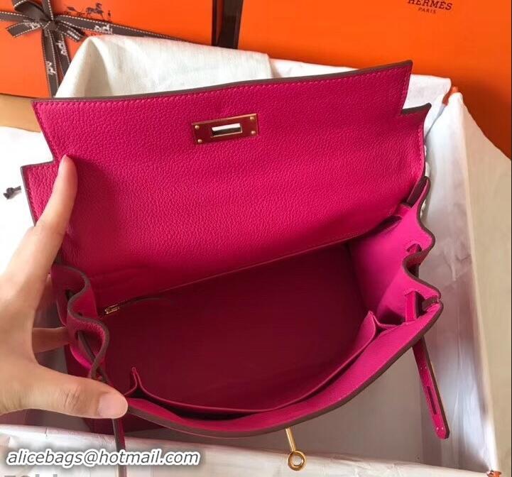 Luxury Hermes Kelly 28cm Bag In Original togo Leather With Gold/Sliver Hardware 600920 Peach Red 