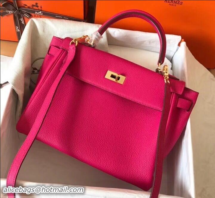 Luxury Hermes Kelly 28cm Bag In Original togo Leather With Gold/Sliver Hardware 600920 Peach Red 