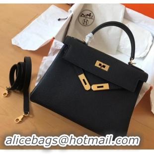 Design Hermes Kelly 28cm/32cm Bag In Original togo Leather With Gold/Sliver Hardware 600920 black