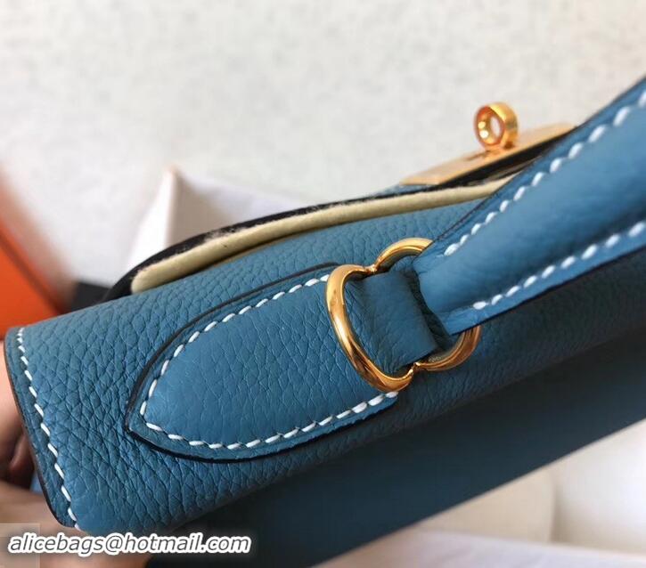 Low Cost Hermes Kelly 28cm/32cm Bag In Original togo Leather With Gold/Sliver Hardware 600920 denim blue