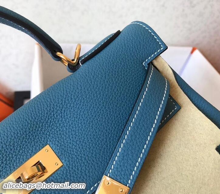 Low Cost Hermes Kelly 28cm/32cm Bag In Original togo Leather With Gold/Sliver Hardware 600920 denim blue