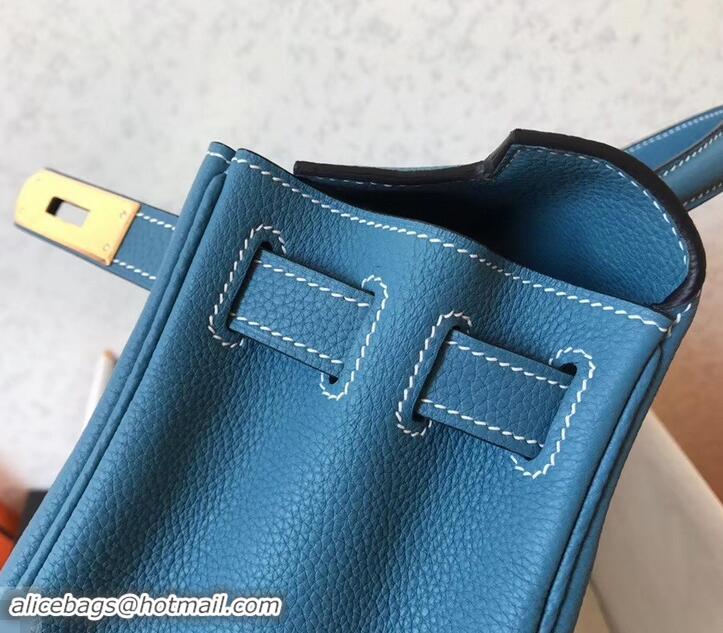 Low Cost Hermes Kelly 28cm/32cm Bag In Original togo Leather With Gold/Sliver Hardware 600920 denim blue