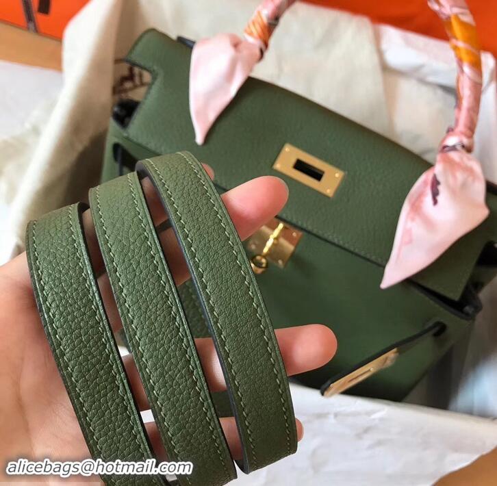 Promotional Hermes Kelly 28cm Bag In Original togo Leather With Gold/Sliver Hardware 600920 army green