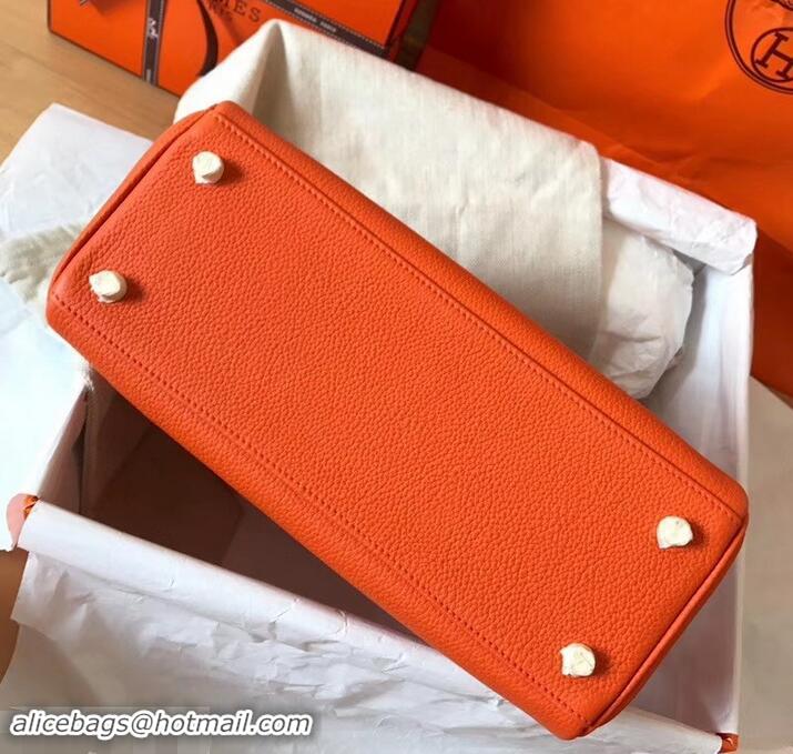 Comfortable Hermes Kelly 28cm Bag In Original togo Leather With Gold/Sliver Hardware 600920 orange