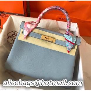 Classic Hermes Kelly 28cm Bag In Original togo Leather With Gold/Sliver Hardware 600920 Blue Lin