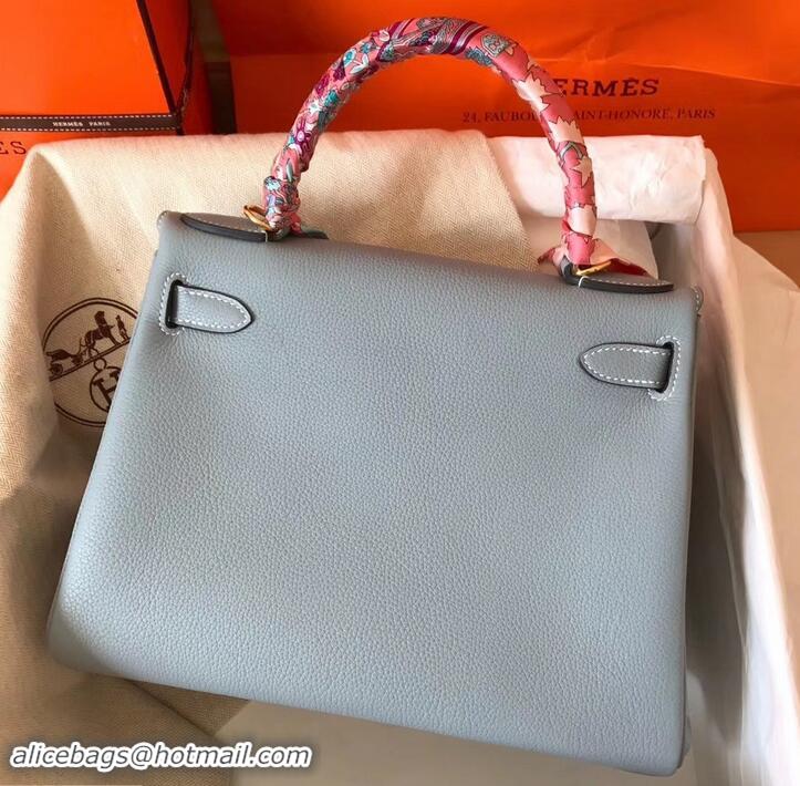 Classic Hermes Kelly 28cm Bag In Original togo Leather With Gold/Sliver Hardware 600920 Blue Lin