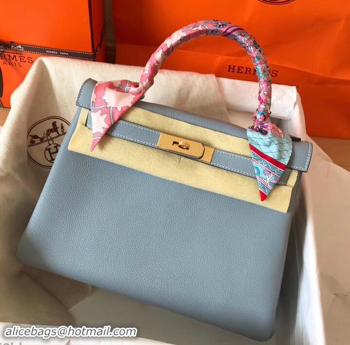 Classic Hermes Kelly 28cm Bag In Original togo Leather With Gold/Sliver Hardware 600920 Blue Lin