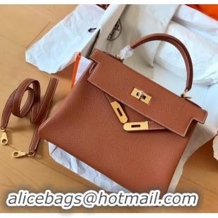 Stylish Hermes Kelly 28cm Bag In Original togo Leather With Gold/Sliver Hardware 600920 camel