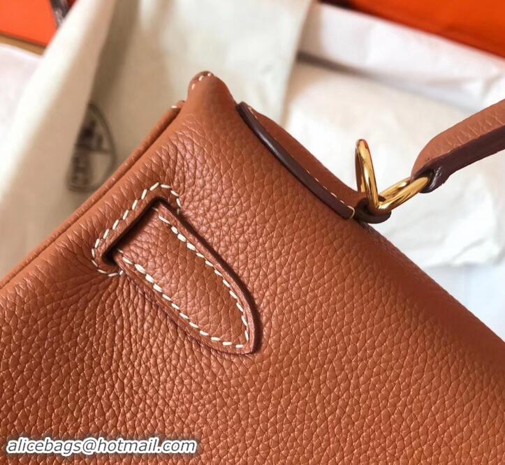 Stylish Hermes Kelly 28cm Bag In Original togo Leather With Gold/Sliver Hardware 600920 camel