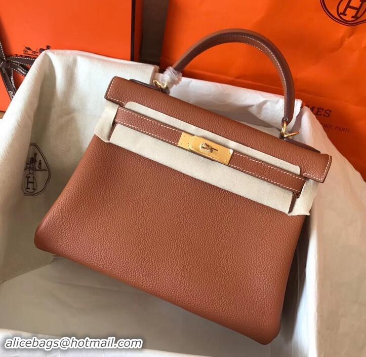 Stylish Hermes Kelly 28cm Bag In Original togo Leather With Gold/Sliver Hardware 600920 camel